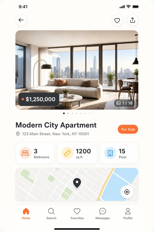 Écran d'annonces immobilières