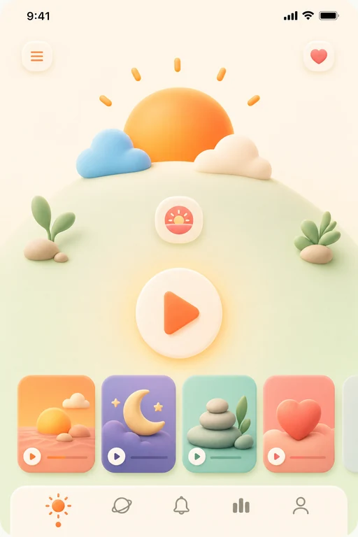 Écran d'une application de méditation
