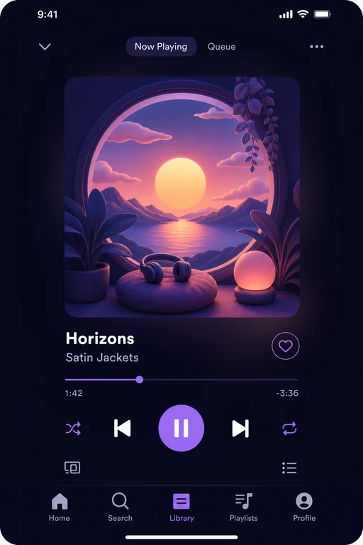 Écran d'un lecteur de musique